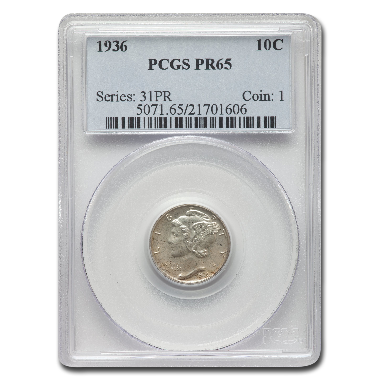 Buy 1936 Mercury Dime PR-65 PCGS