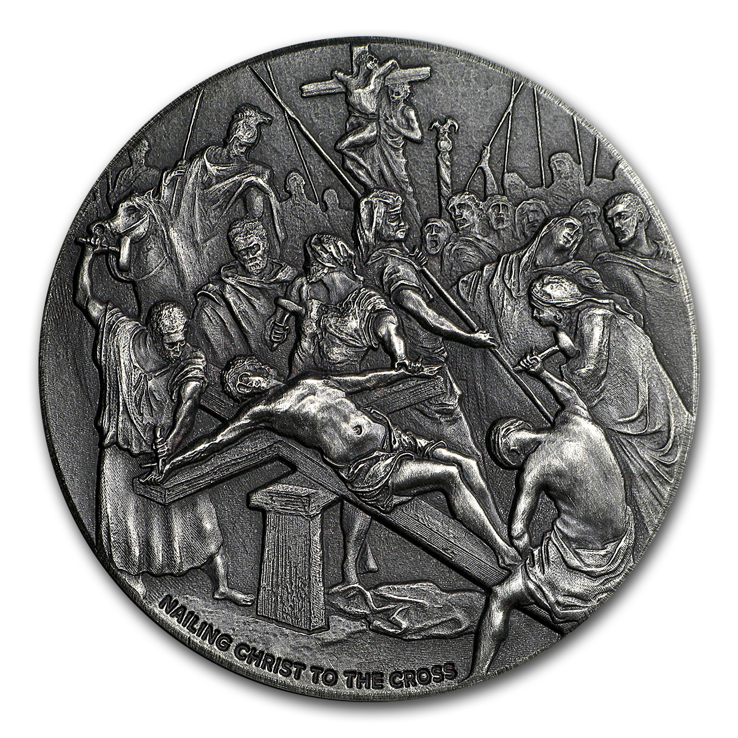 Buy 2017 2 oz Silver Biblical Series Nailing Christ - Click Image to Close