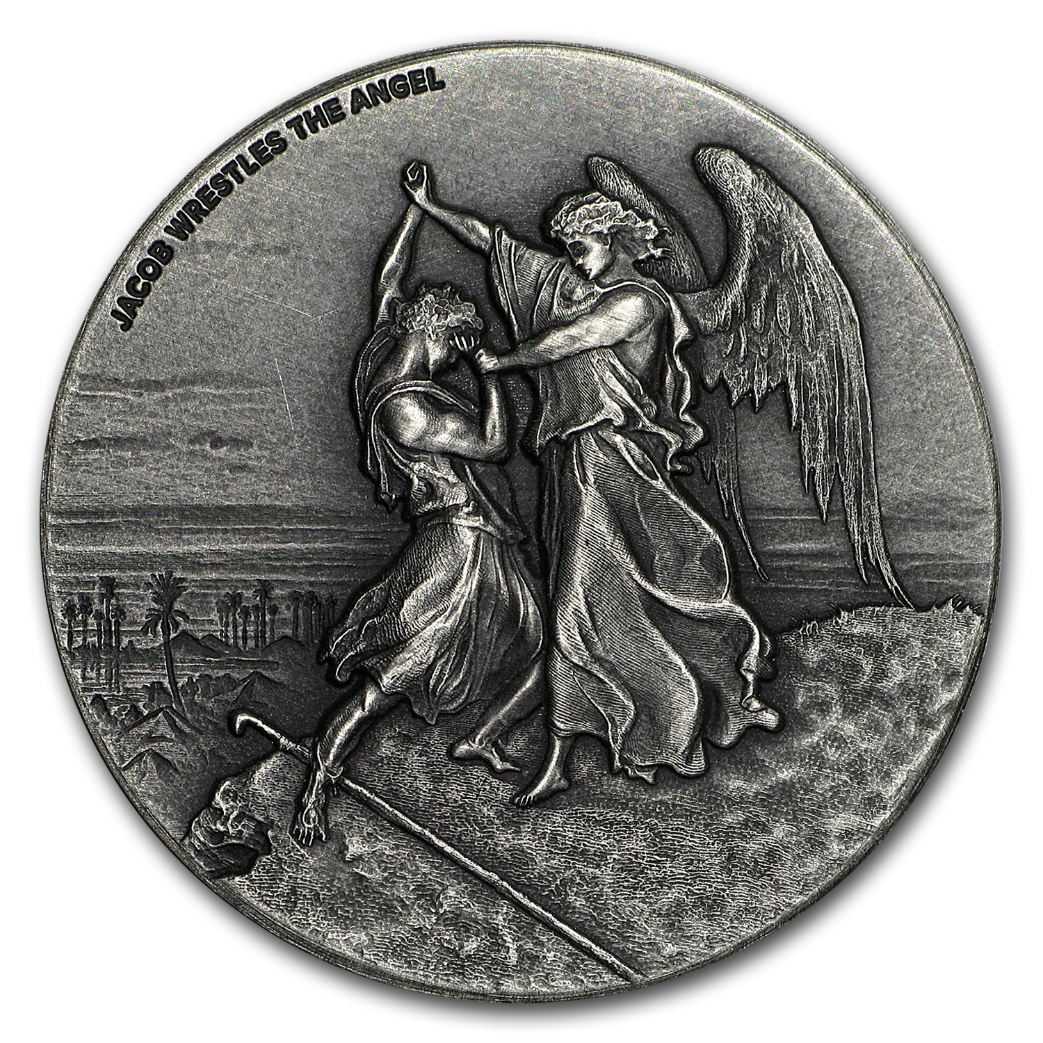 Buy 2017 2 oz Silver Coin - Biblical Series (Jacob Wrestles Angel)