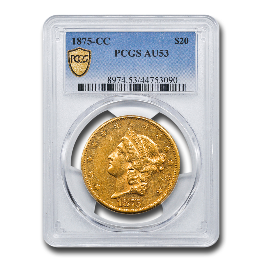 Buy 1875-CC $20 Liberty Gold Double Eagle AU-53 PCGS