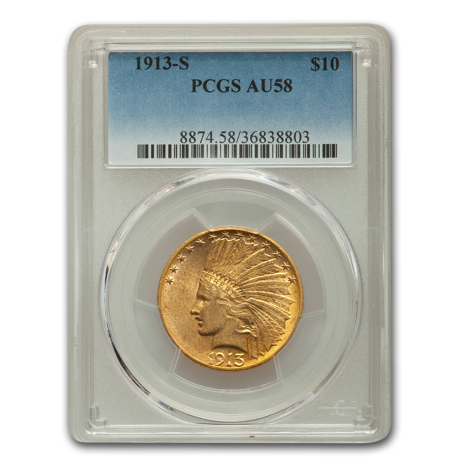 Buy 1913-S $10 Indian Gold Eagle AU-58 PCGS - Click Image to Close