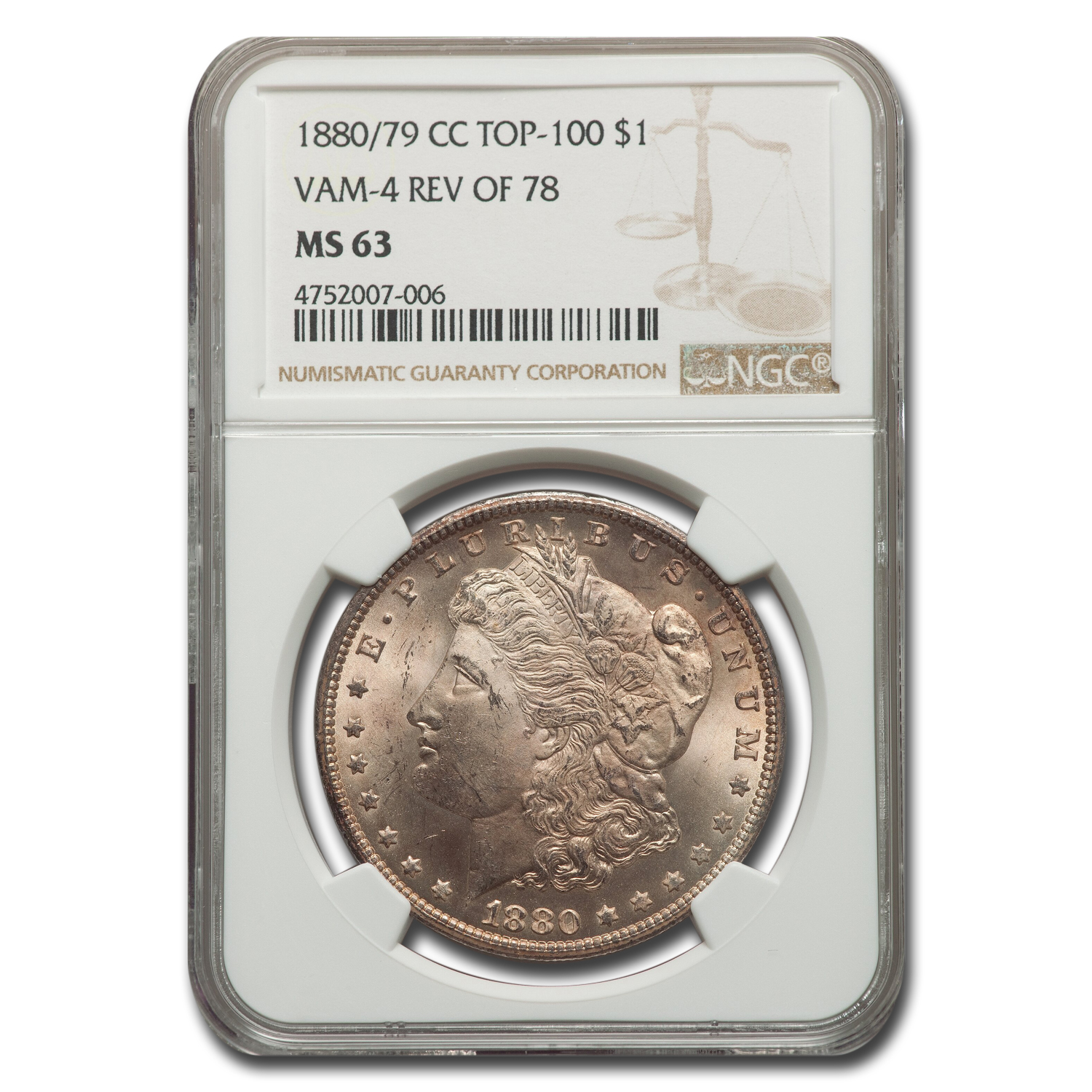 Buy 1880/79-CC Morgan Dollar Rev of 78 MS-63 NGC (VAM-4 Top-100)