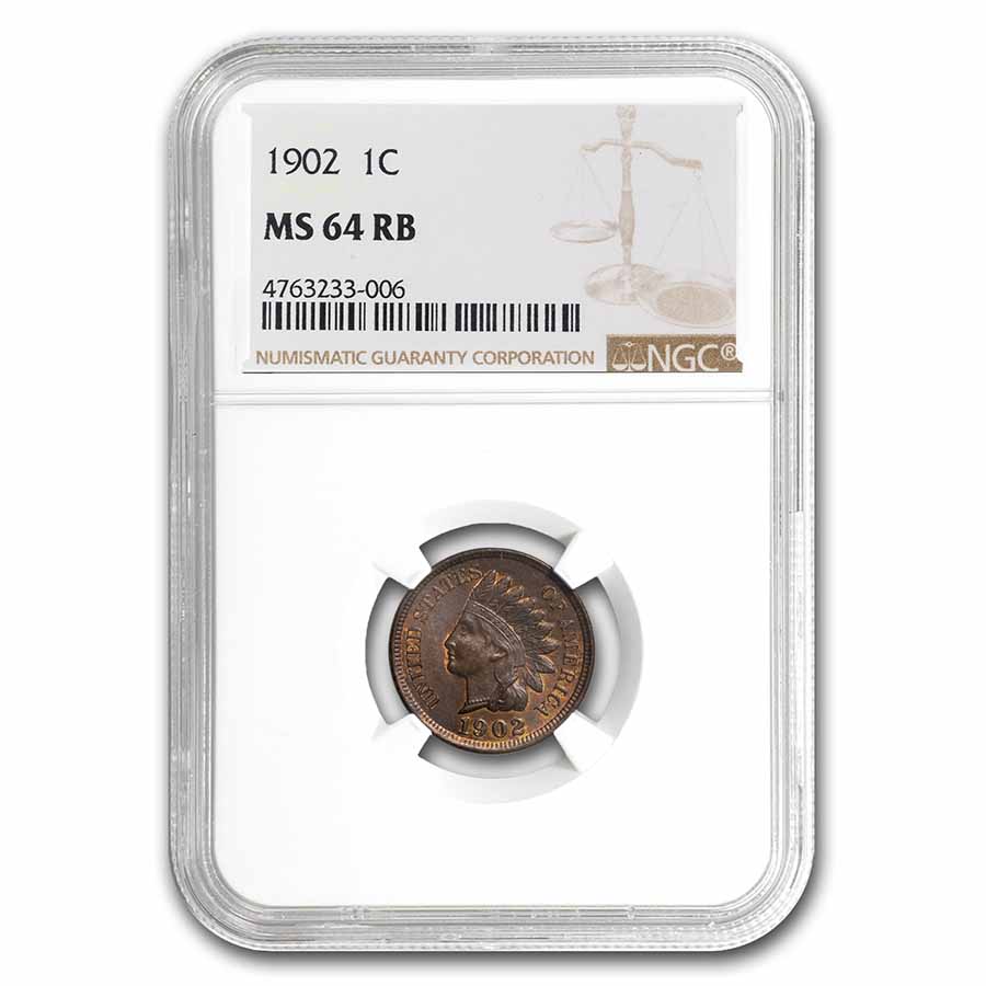 Buy 1902 Indian Head Cent MS-64 NGC (Red/Brown)