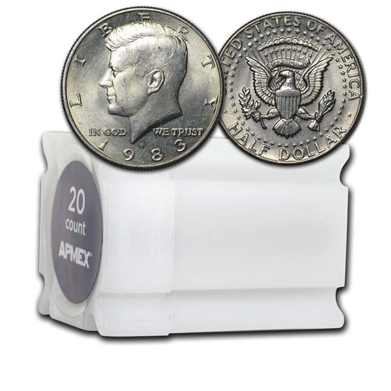 Buy 1983-D Kennedy Half Dollar 20-Coin Roll BU
