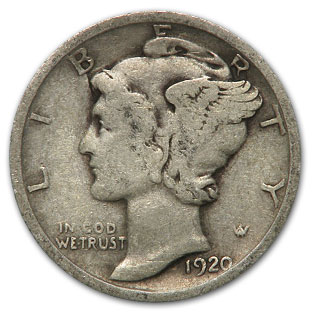 Buy 1920 Mercury Dime Good/VF