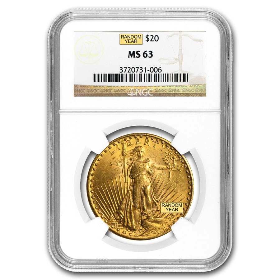 Buy $20 Saint-Gaudens Gold Double Eagle MS-63 NGC (Random) - Click Image to Close