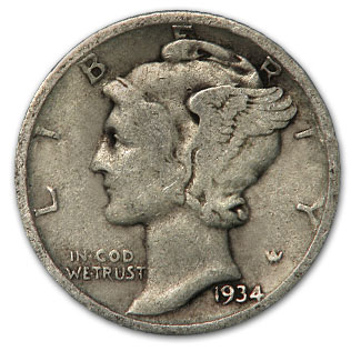 Buy 1934-D Mercury Dime XF