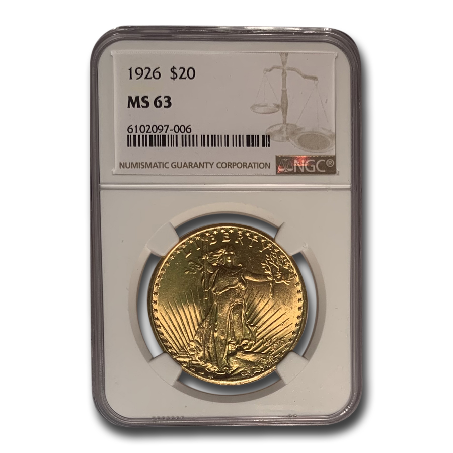 Buy 1926 $20 Saint-Gaudens Gold Double Eagle MS-63 NGC
