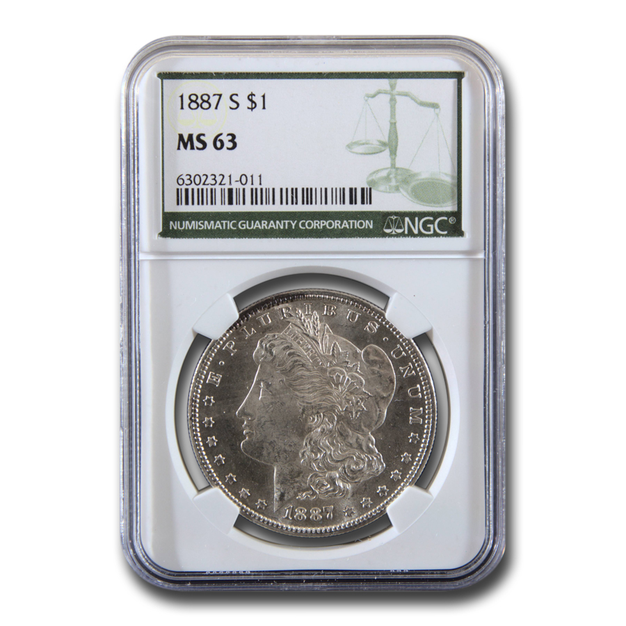 Buy 1887-S Morgan Dollar MS-63 NGC (Green Label)