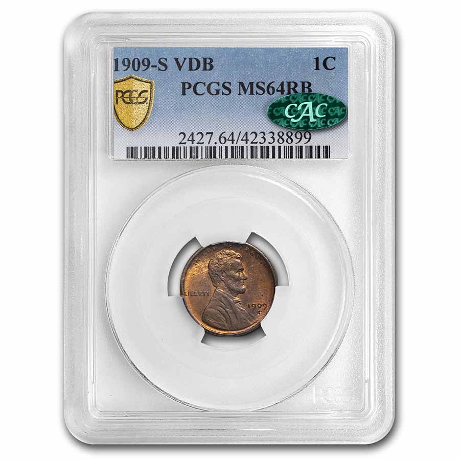 Buy 1909-S VDB Lincoln Cent MS-64 PCGS CAC (Red/Brown)