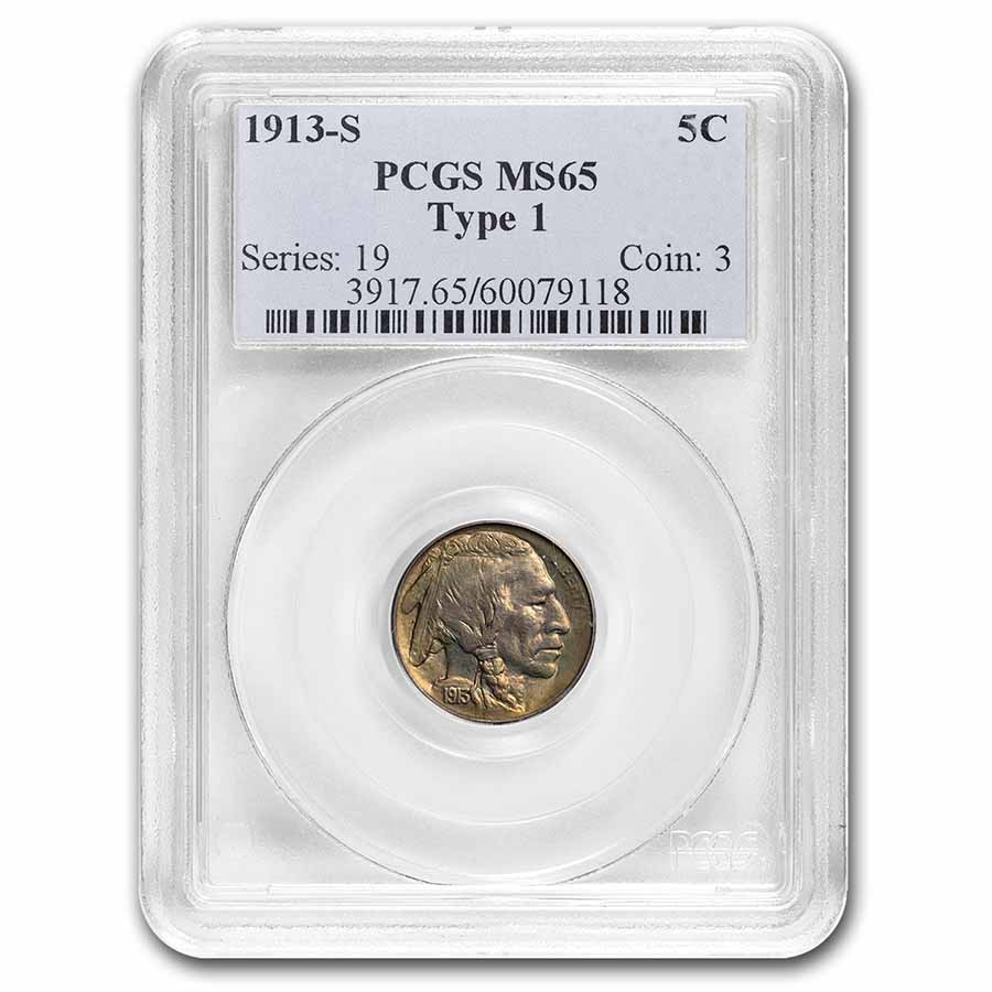 Buy 1913-S Buffalo Nickel Type-I MS-65 PCGS