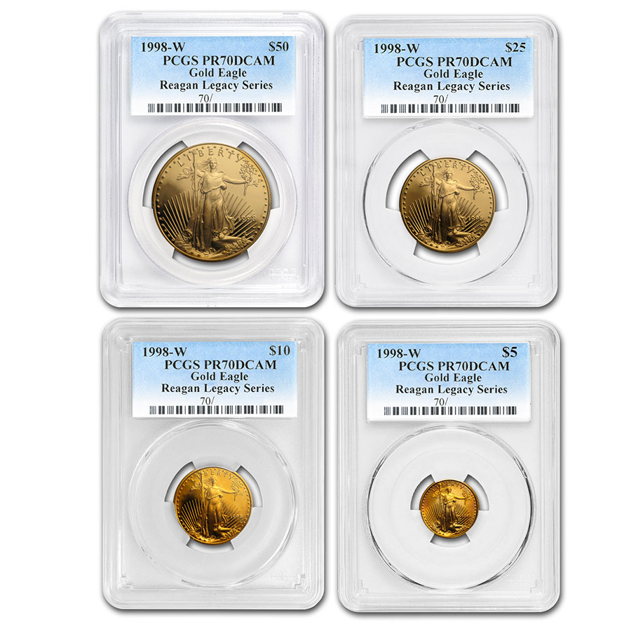 Buy 1998-W 4-Coin Proof American Gold Eagle Set PR-70 PCGS
