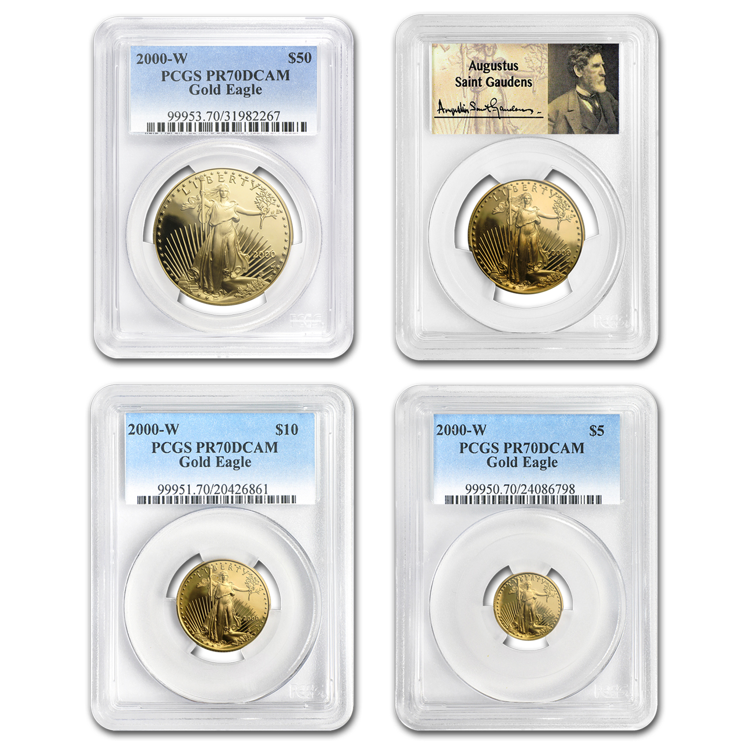 Buy 2000-W 4-Coin Proof American Gold Eagle Set PR-70 PCGS