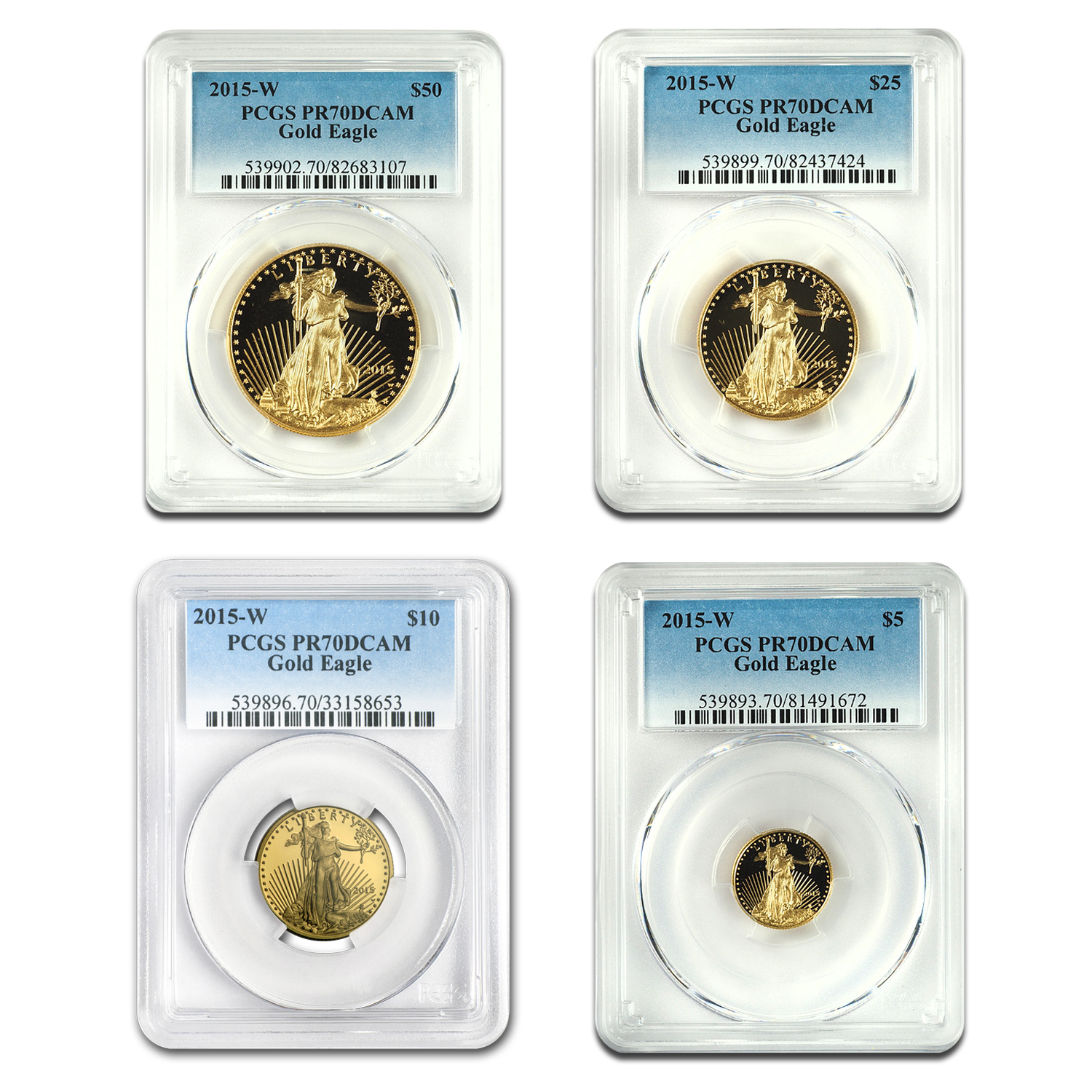 Buy 2015-W 4-Coin Proof Gold Eagle Set PR-70 PCGS