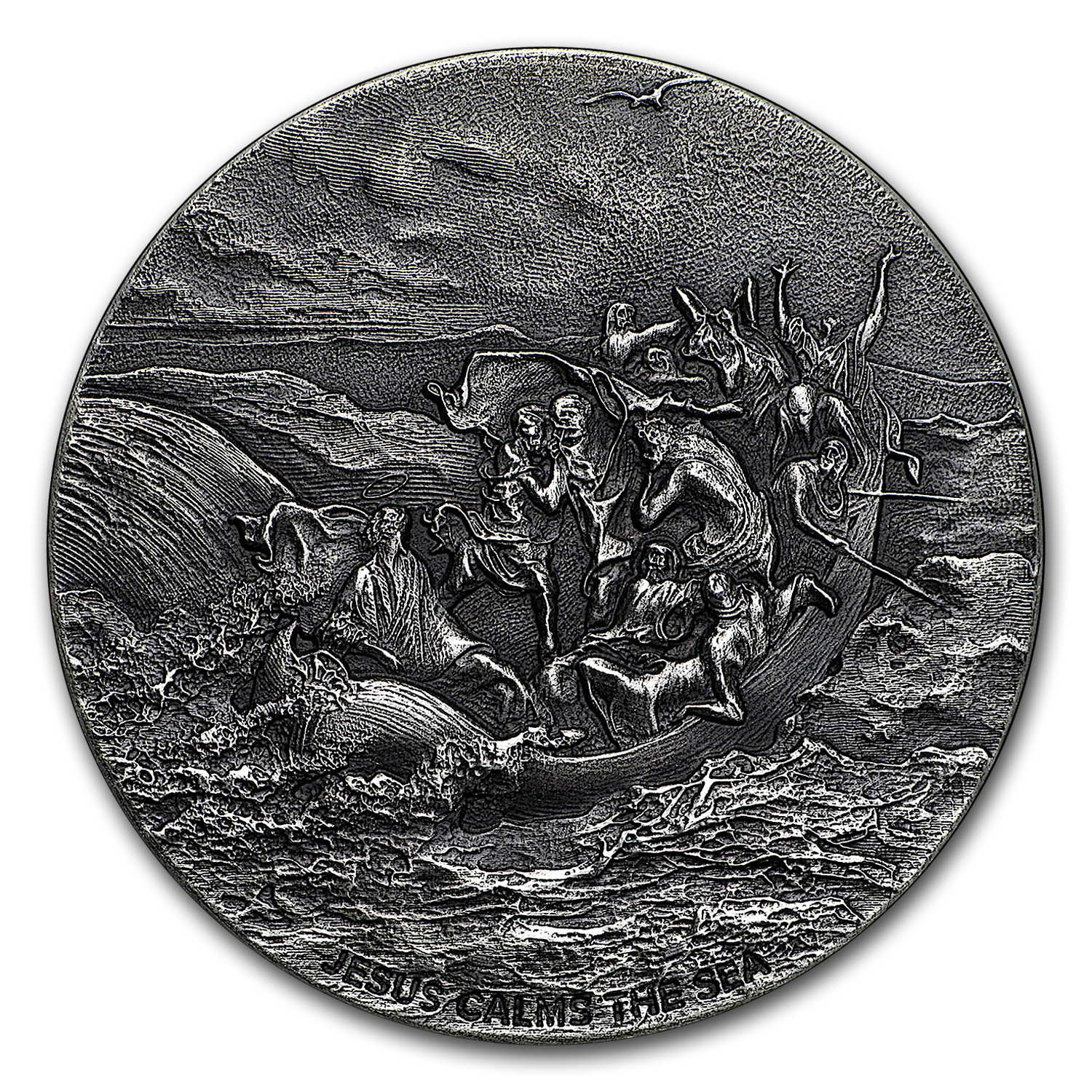 Buy 2017 2 oz Silver Coin - Biblical Series (Jesus Calms the Sea) - Click Image to Close