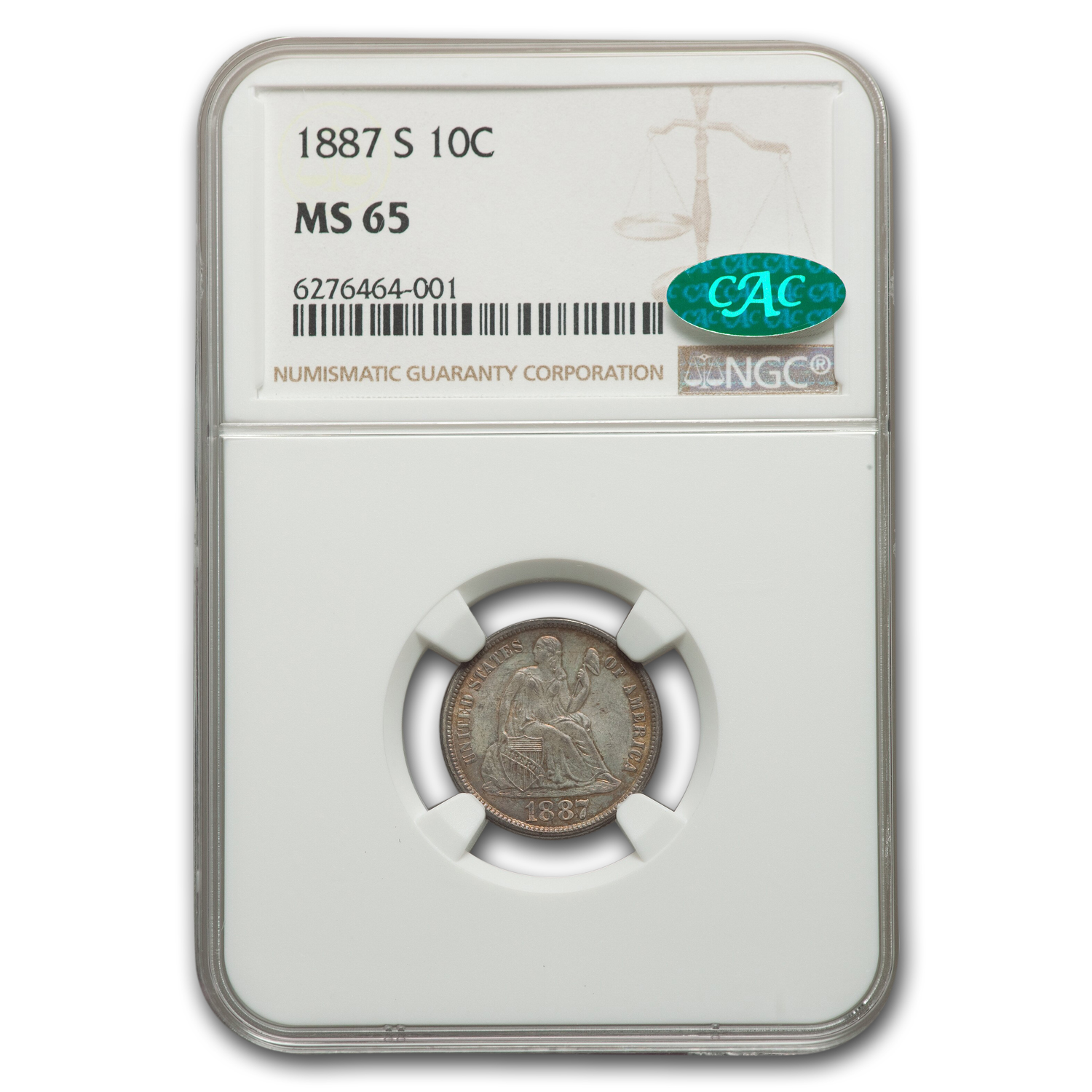 Buy 1887-S Liberty Seated Dime MS-65 NGC CAC