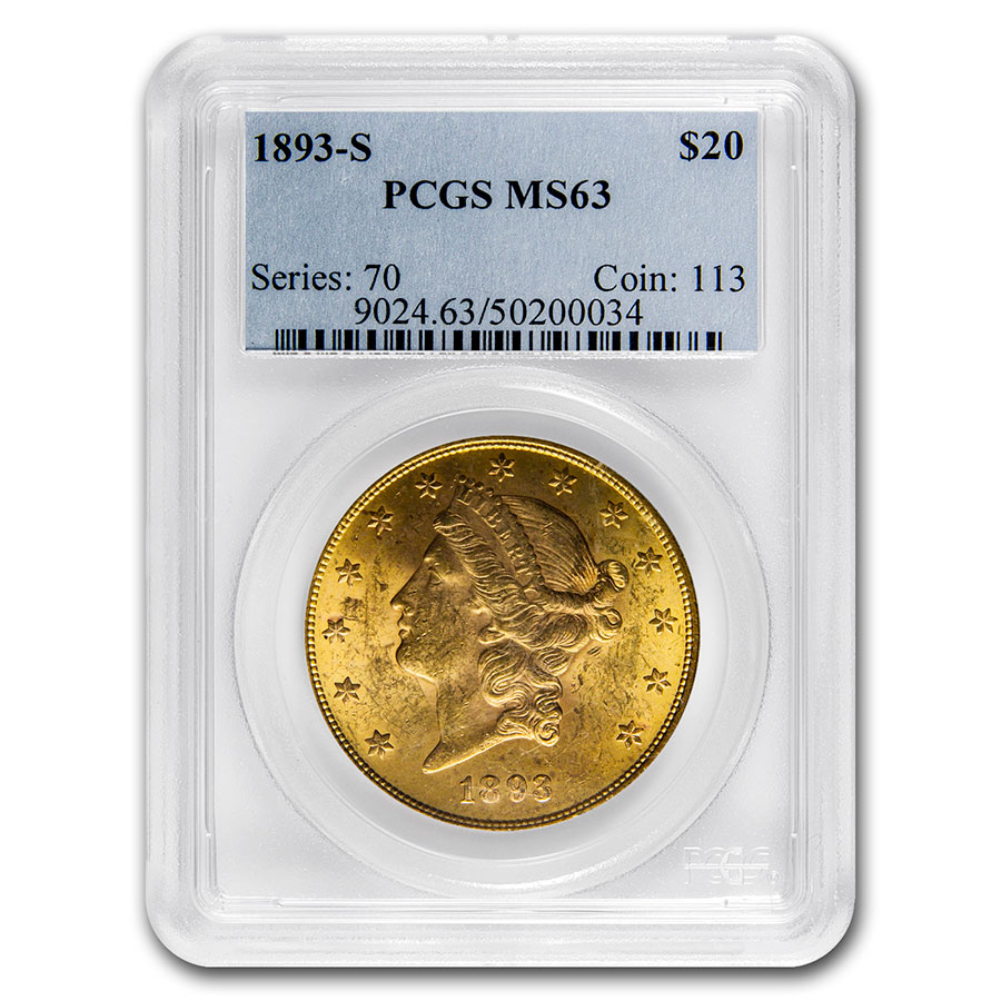 Buy 1893-S $20 Liberty Gold Double Eagle MS-63 PCGS