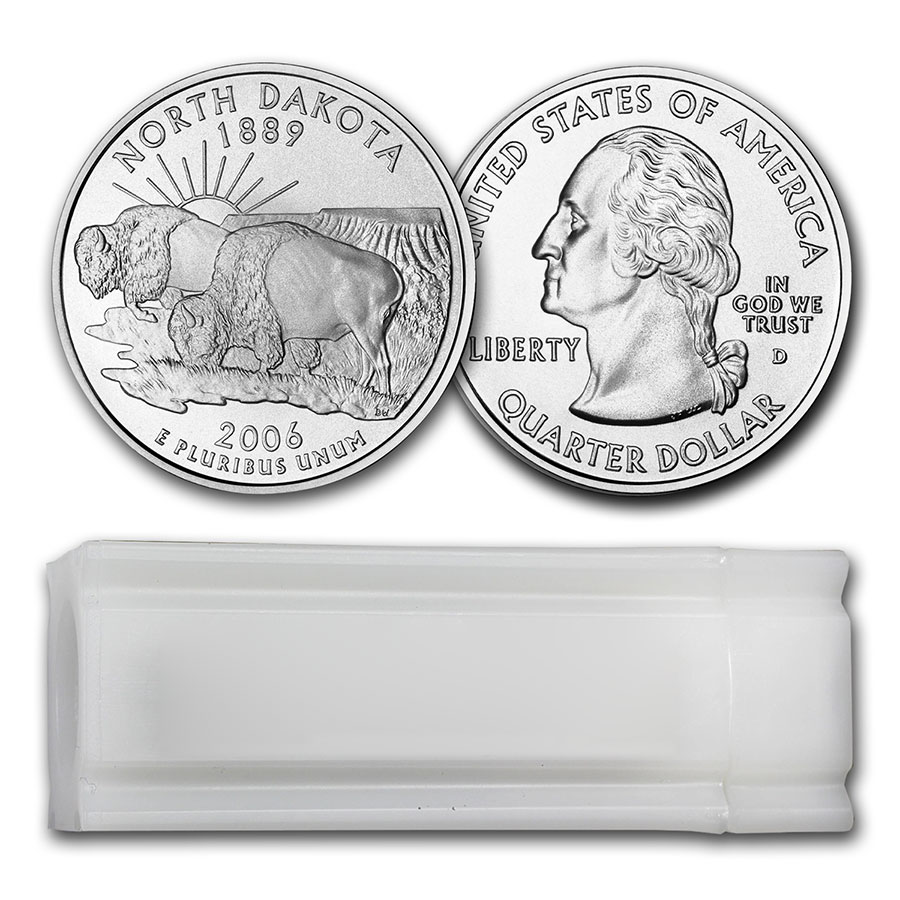 Buy 2006-D North Dakota Statehood Quarter 40-Coin Roll BU