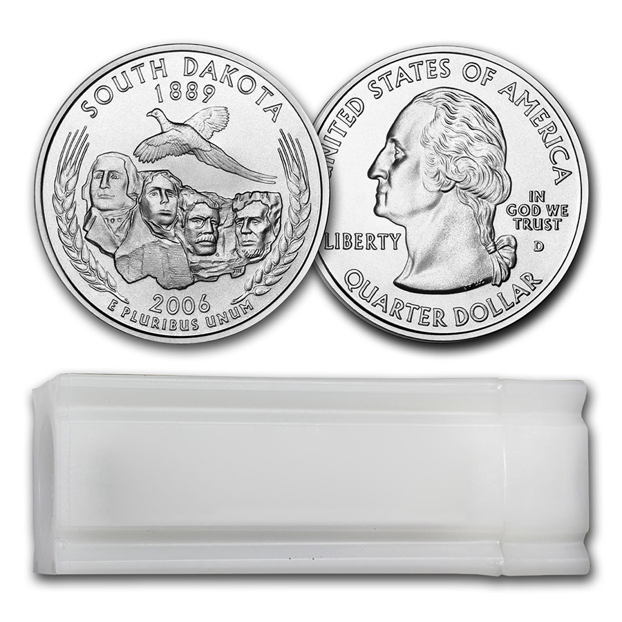 Buy 2006-D South Dakota Statehood Quarter 40-Coin Roll BU