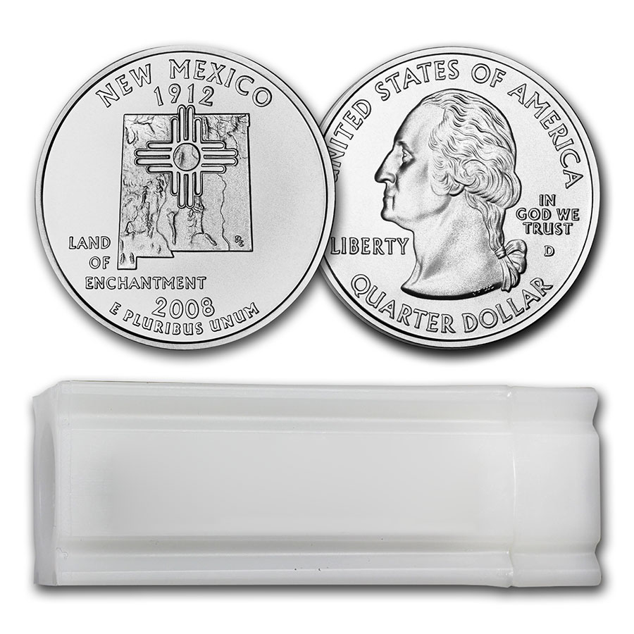 Buy 2008-D New Mexico Statehood Quarter 40-Coin Roll BU