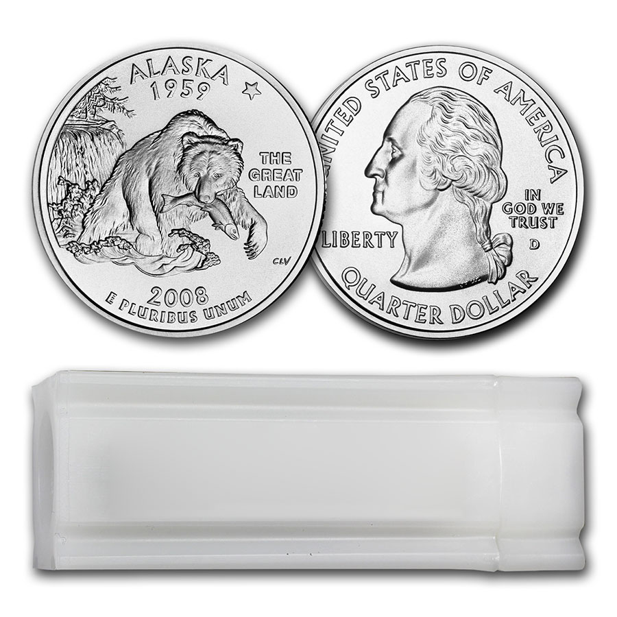Buy 2008-D Alaska Statehood Quarter 40-Coin Roll BU