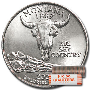 Buy 2007-D Montana Statehood Quarter 40-Coin Roll BU