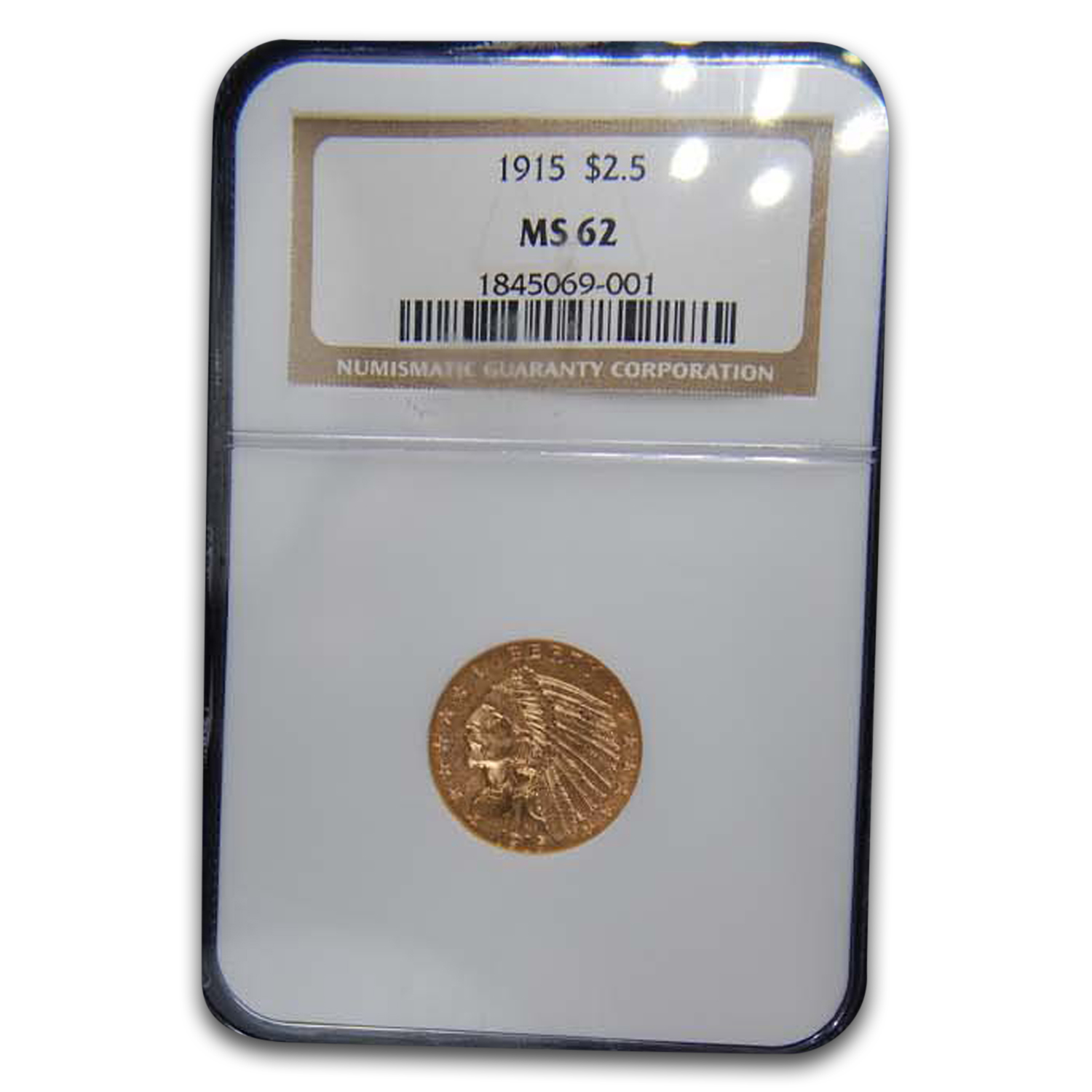 Buy 1915 $2.50 Indian Gold Quarter Eagle MS-62 NGC