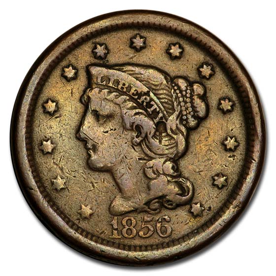 Buy 1856 Large Cent Upright 5 Fine