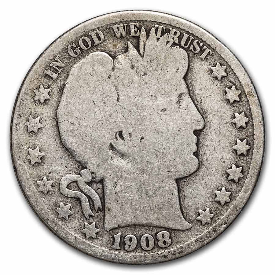 Buy 1908-D Barber Half Dollar Good