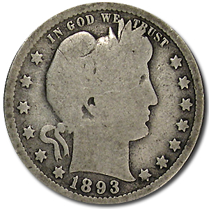 Buy 1893 Barber Quarter Good/VG - Click Image to Close