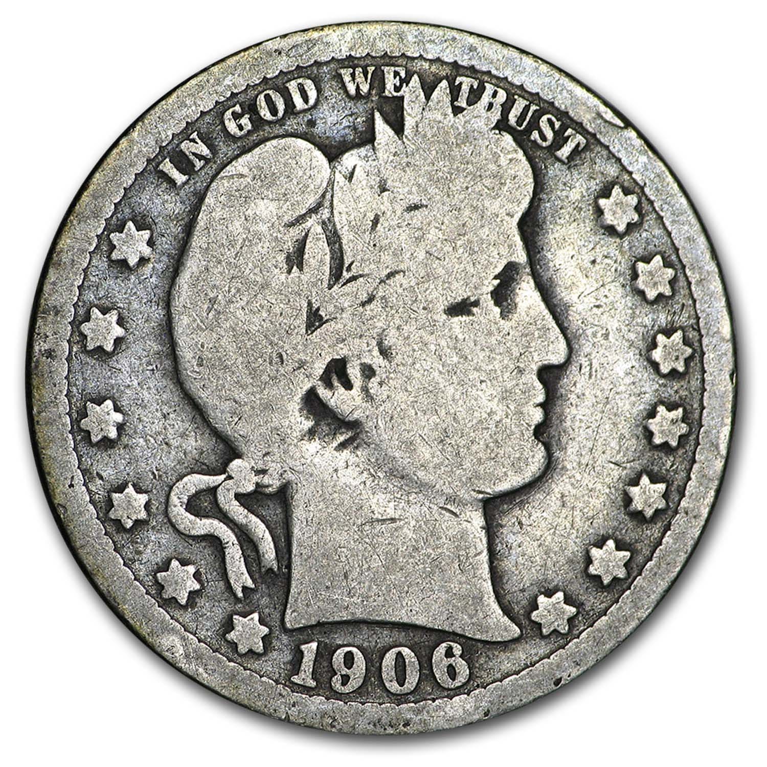 Buy 1906 Barber Quarter Good/VG - Click Image to Close