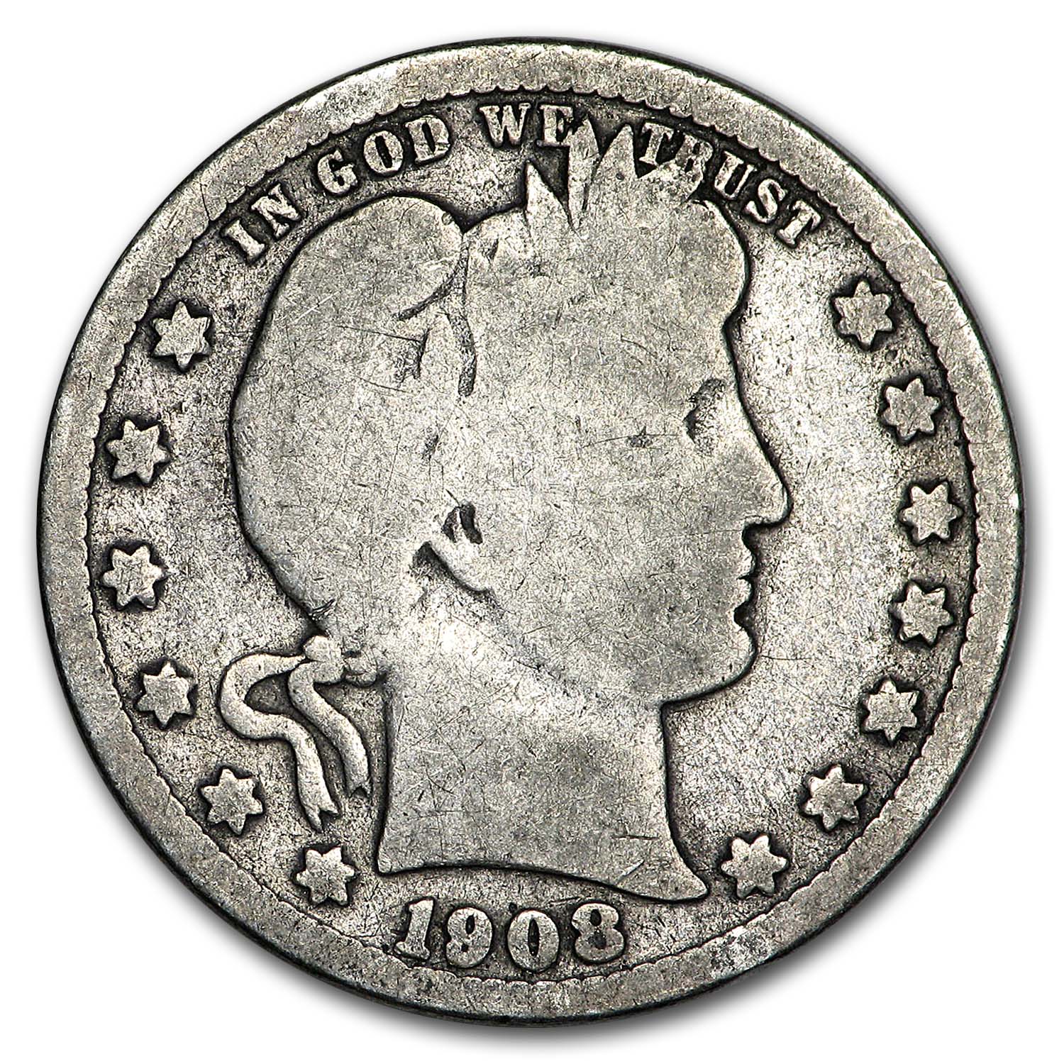 Buy 1908-D Barber Quarter Good/VG