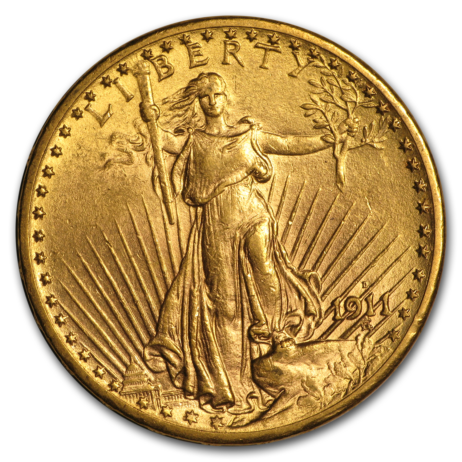 Buy 1911-D $20 Saint-Gaudens Gold Double Eagle AU - Click Image to Close