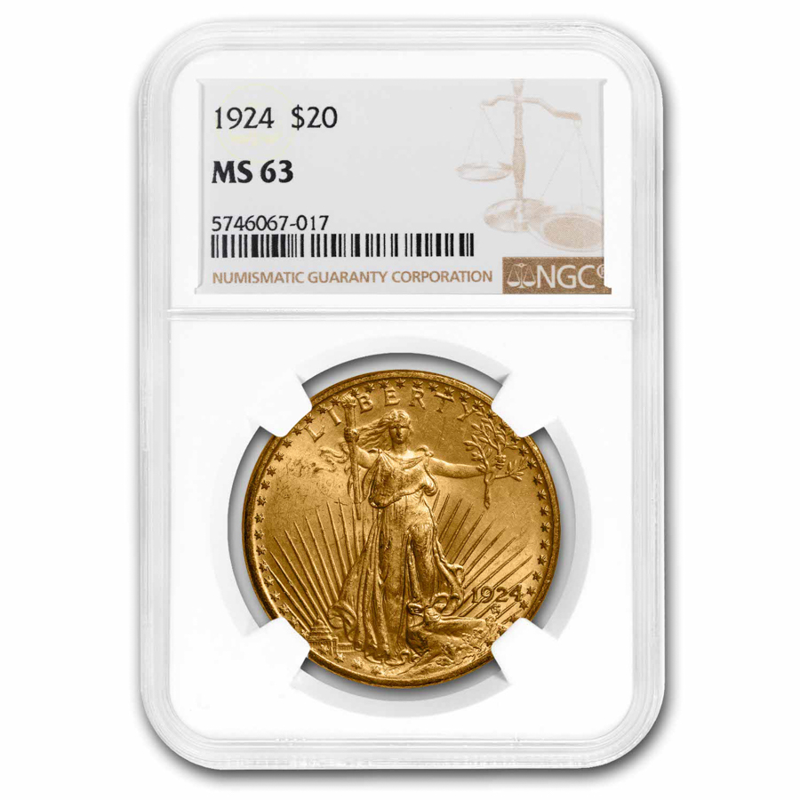 Buy 1924 $20 Saint-Gaudens Gold Double Eagle MS-63 NGC
