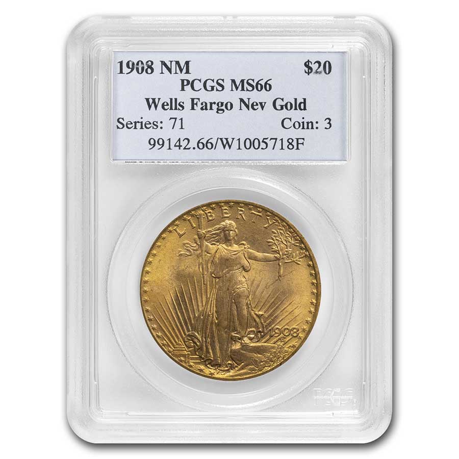 Buy 1908 $20 Saint-Gaudens Gold No Motto MS-66 PCGS (Wells Fargo) - Click Image to Close