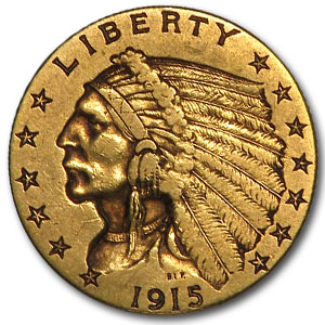 Buy 1915 $2.50 Indian Gold Quarter Eagle XF