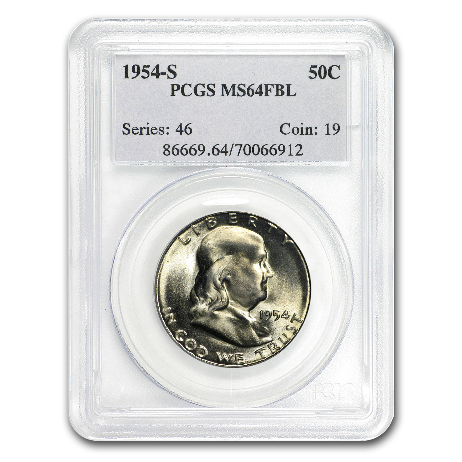 Buy 1954-S Franklin Half Dollar MS-64 PCGS (FBL)