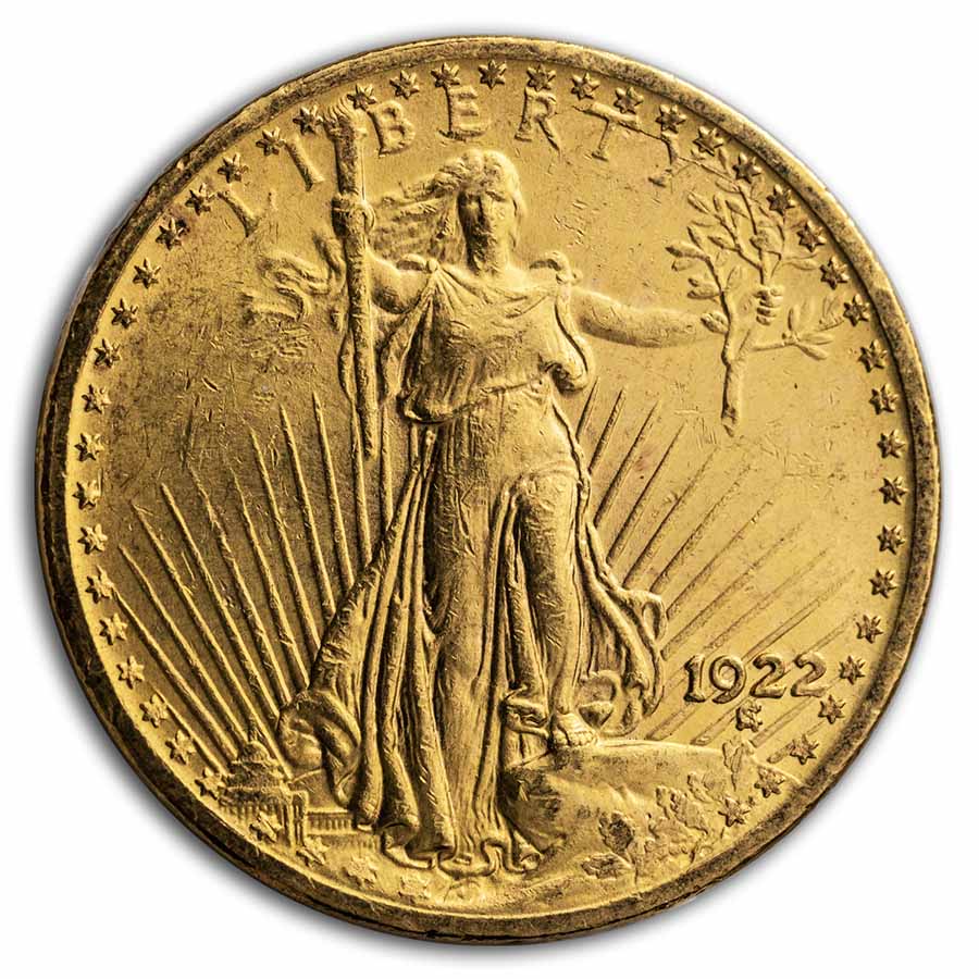 Buy 1922 $20 Saint-Gaudens Gold Double Eagle AU