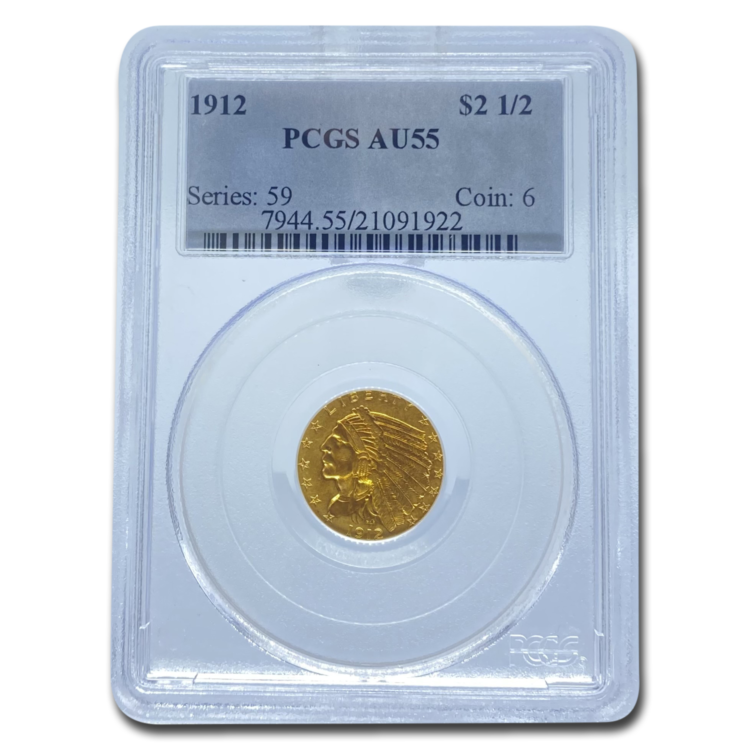 Buy 1912 $2.50 Indian Gold Quarter Eagle AU-55 PCGS
