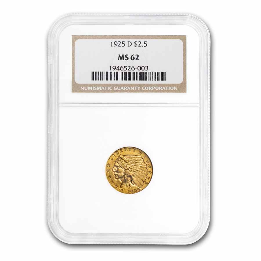 Buy 1925-D $2.50 Indian Gold Quarter Eagle MS-62 NGC
