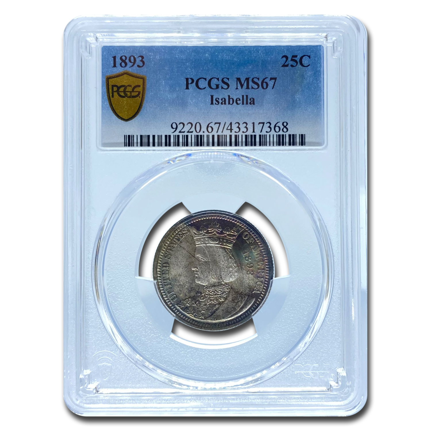 Buy 1893 Isabella Quarter MS-67 PCGS