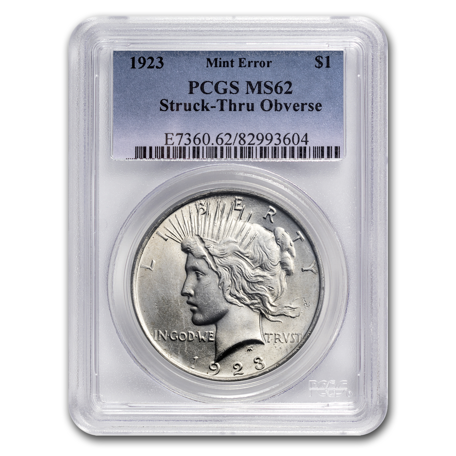 Buy 1923 Peace Dollar MS-62 PCGS (Mint Error)