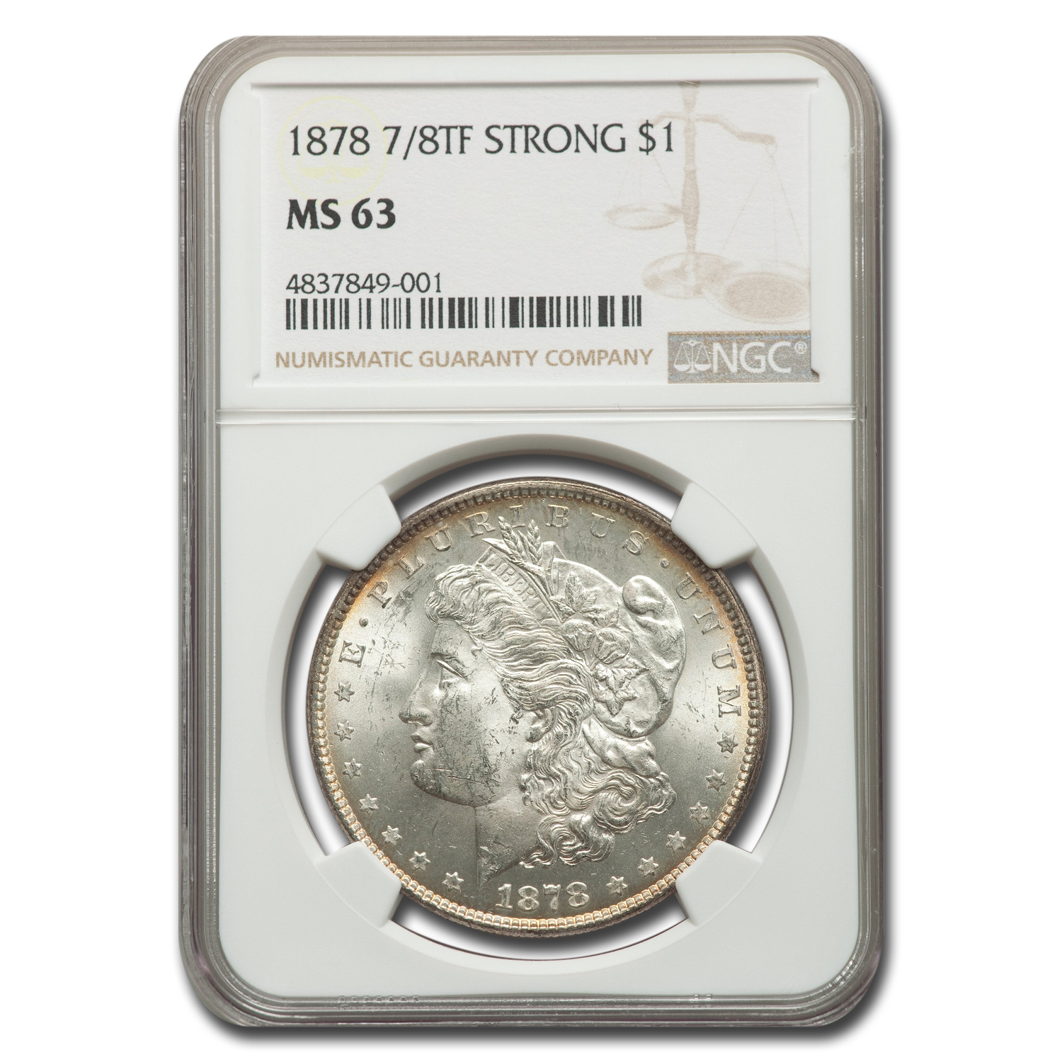 Buy 1878 Morgan Dollar 7/8 TF MS-63 NGC (Strong) - Click Image to Close