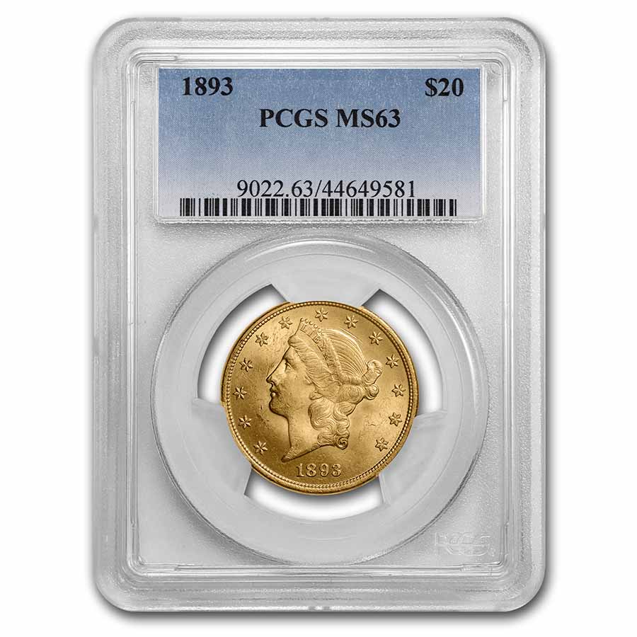 Buy 1893 $20 Liberty Gold Double Eagle MS-63 PCGS