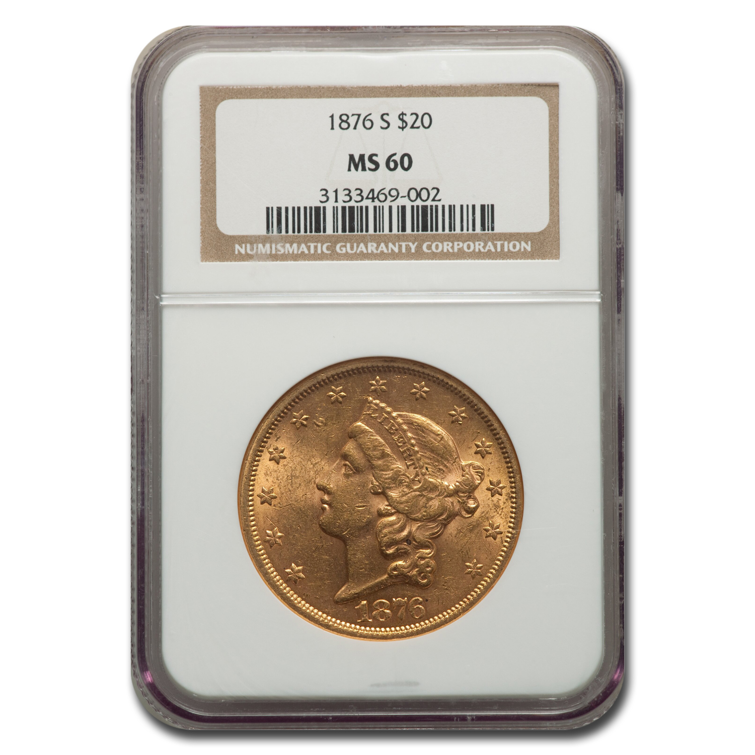 Buy 1876-S $20 Liberty Gold Double Eagle MS-60 NGC
