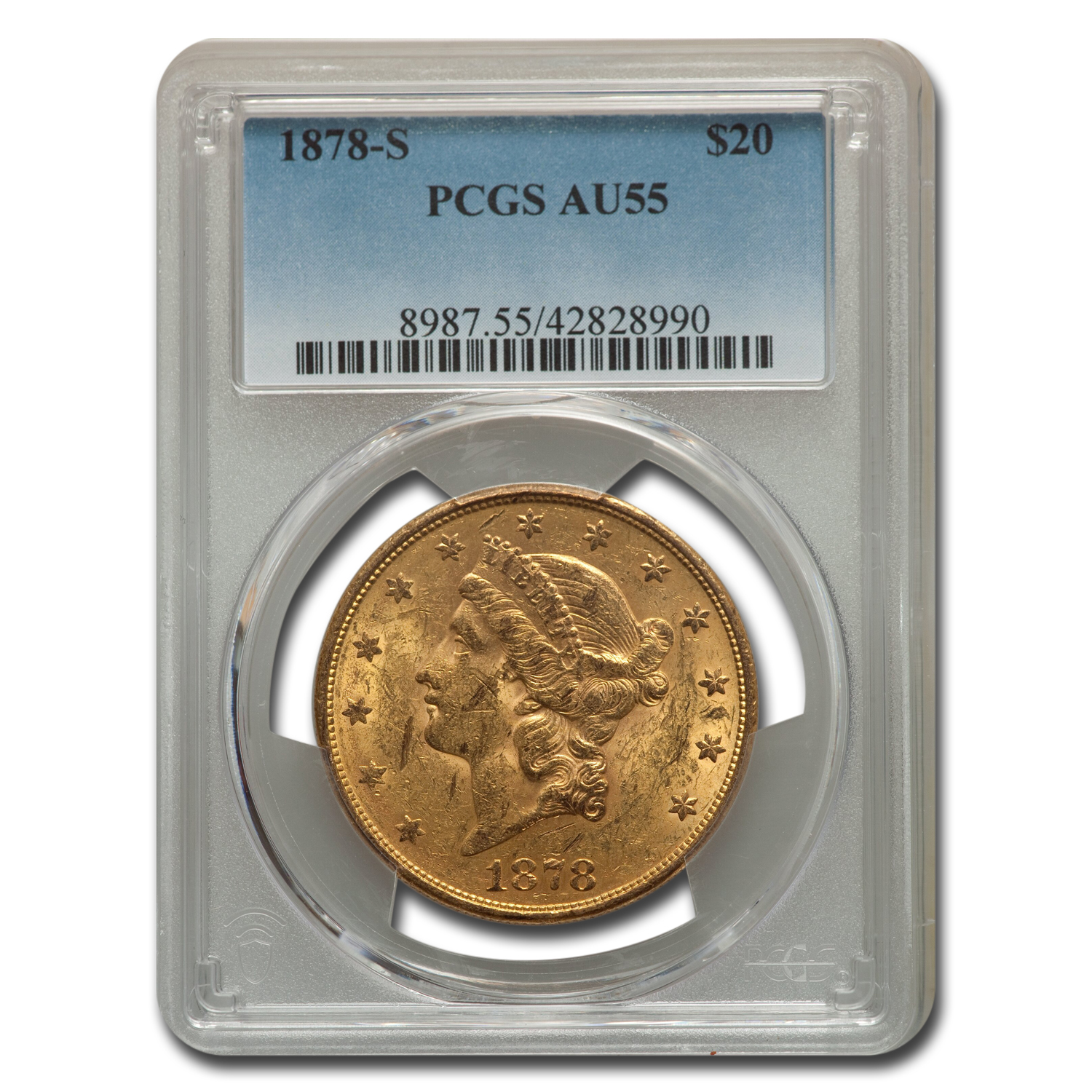 Buy 1878-S $20 Liberty Gold Double Eagle AU-55 PCGS