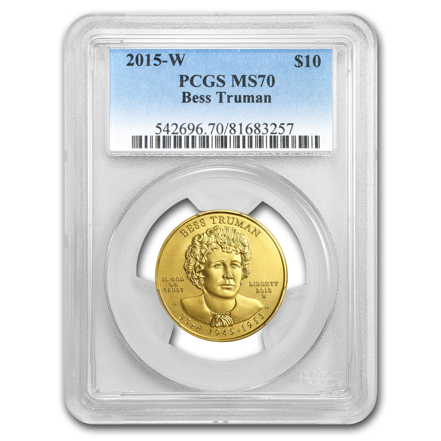 Buy 2015-W 1/2 oz Gold Bess Truman MS-70 PCGS