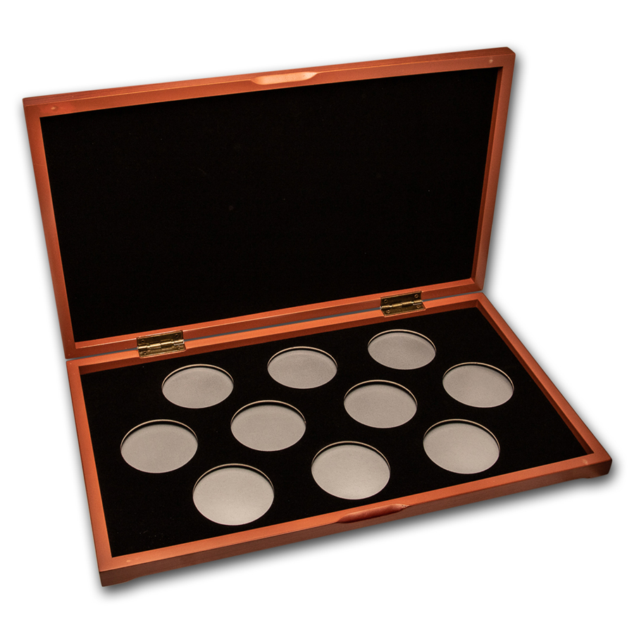 Buy 10 coin Wood Presentation Box (Silver) - X6D Style Holders