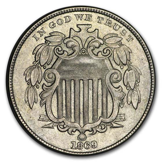 Buy 1869 Shield Nickel AU