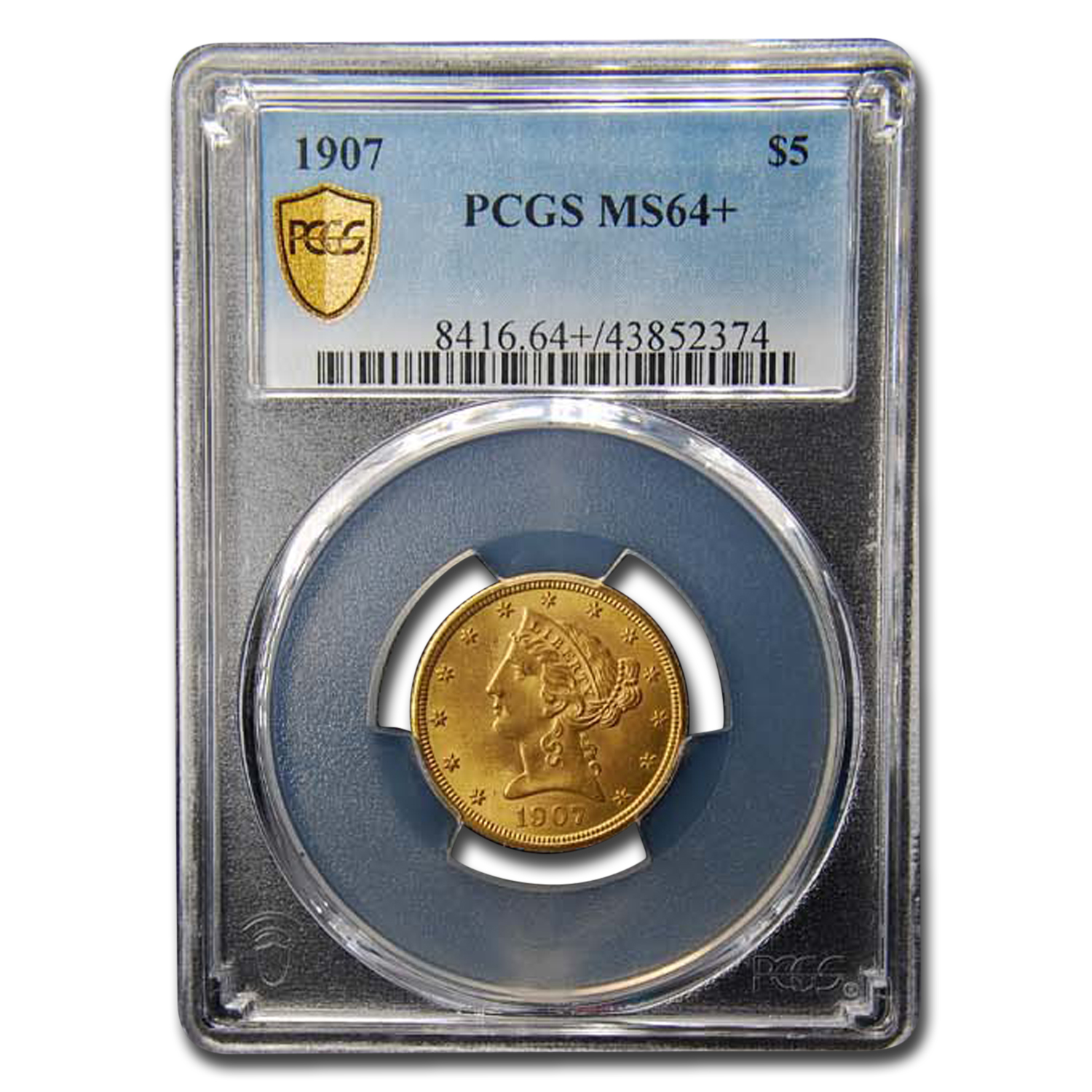 Buy 1907 $5 Liberty Gold Half Eagle MS-64+ PCGS - Click Image to Close